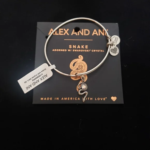 NWT Alex & Ani Rafaelian Silver Snake & Swarovski Crystal 2017 - Picture 8 of 13